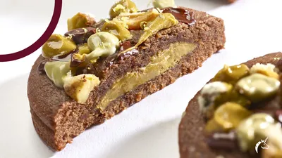 Pure Chocolade en Pistachecookie Cacao-Trace
